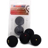 UNSQUASHABLE balle de squash, moyen, blister de 2, noir