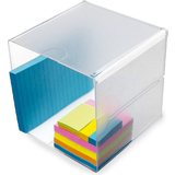 deflecto Bote de rangement Cube, 1 casier, cristal