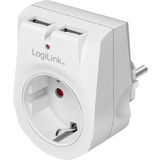 LogiLink adapterstecker mit 2 USB-Ports, wei
