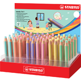 STABILO crayons multi-talents woody 3 en 1, prsentoir de 48