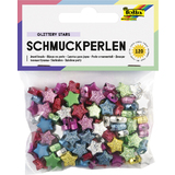 folia bijoux en perle "Glittery Stars", lisse/en relief