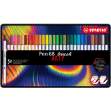 STABILO feutre pinceau pen 68 brush ARTY, tui mtal de 30