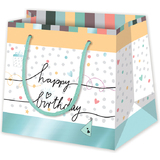 SUSY card Sac cadeau "Happy eco B-day Typo", petit