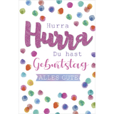 SUSY card Geburtstagskarte glitzer "Hurra"