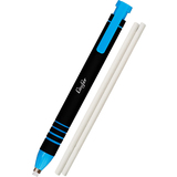 Lufer stylo-gomme en plastique, 2 gommes de rechange, bleu