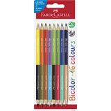 FABER-CASTELL crayons de couleur Bicolor, carte blister de 8