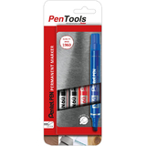 Pentel marqueur permanent N60, pointe biseaute, tui de 4