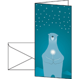 sigel carte de Nol "Polar bear with candle", long, pour