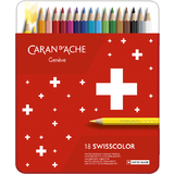 CARAN D'ACHE crayons de couleur Swisscolor, tui mtal de 18