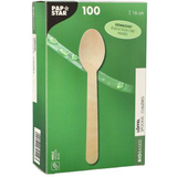 PAPSTAR cuiller en bois "pure", cire, longueur: 160 mm