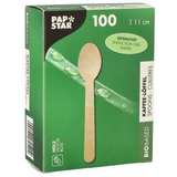 PAPSTAR cuiller  caf en bois "pure", cire