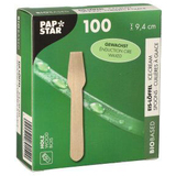 PAPSTAR cuiller  glace en bois "pure", cire