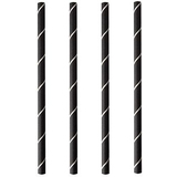 PAPSTAR paille en papier "pure", 150 mm, noir / blanc