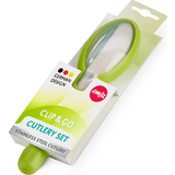 emsa kit de couverts CLIP & GO, 3 pices avec tui, vert