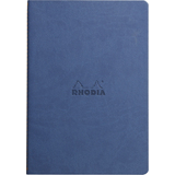 RHODIA carnet piqre textile RHODIARAMA, A5, lign, saphir