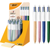 BIC stylo  bille rtractable 4Colours wood Style prsentoir