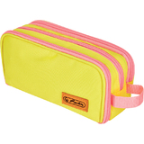 herlitz trousse  deux compartiments universit, jaune/rose