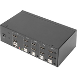 DIGITUS commutateur KVM, 4 ports, double affichage, 4K, HDMI