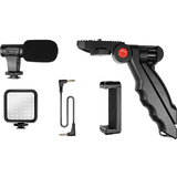 LogiLink kit de vlogging avec lumire LED, avec microphone