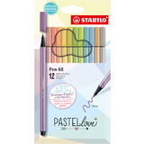 STABILO feutre Pen 68 PASTELlove, tui carton de 12