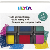 HEYDA set de tampons encreurs "Textile", assorti