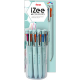 Pentel stylo  bille rtractable 4 couleurs iZee, prsentoir