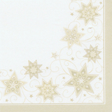 PAPSTAR serviette  motif de Nol "Just Stars", champagne