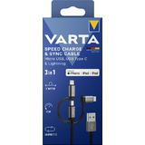 VARTA Cble de chargement speed Charge & sync cable 3en1