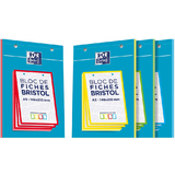 Oxford bloc de fiches bristol, A5, blanc avec cadre color