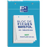 Oxford bloc de fiches bristol, A5, dot pointill, blanc