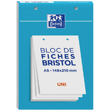 Oxford bloc de fiches bristol, A5, uni, blanc