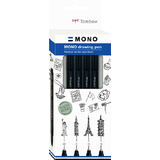 Tombow feutre fin mono drawing pen "Bold Set", set de 4