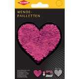 KLEIBER coeur en sequins rversibles, rose-argent