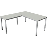 kerkmann bureau PRIME avec extension, (L)1.600 mm, gris