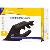 Lifemed gant en nitrile, noir, sans poudre, taille M