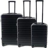 JSA set de trolley de voyage, en ABS recycl  50%, noir