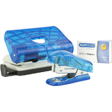 LEITZ kit agrafeuse et perforateur, bleu transparent