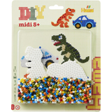 Hama perles  repasser midi "Voiture/dinosaure", en blister