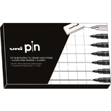 uni-ball set d'instruments d'criture pin, coffret de 8