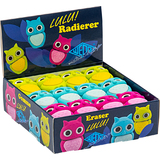 WEDO gomme en plastique Hibou "LULU", prsentoir de 24