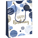 Clairefontaine sac cadeau "Happy birthday bleu", large