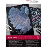 TOMBOW bloc  dessin "Black Paper", A5, uni, 250 g/m2, noir