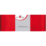 SUSY card Ruban cadeau "Doppelsatin", 40 mm x 3 m, rouge