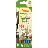 Pentel stylo roller  encre gel energel BL77 Eco, tui de 4