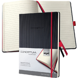 sigel carnet de notes Conceptum, A4, lign, noir/rouge