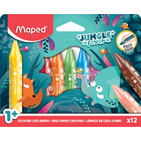 Maped crayon cire jungle fever JUMBO, tui en carton de 12