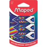 Maped gomme en plastique Pyramide pixel PARTY, blister de 3