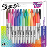 Sharpie marqueur permanent fine "Glam Pop", blister de 34