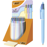 BIC stylo  bille 4 colours Pastel, prsentoir de 30