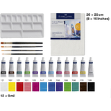 FABER-CASTELL kit de peinture acrylique, 18 pices